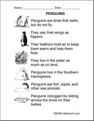 Comprehension: Penguins (primary/elem)