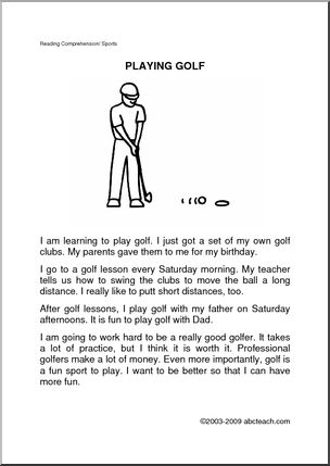 Fiction: Playing Golf (primary/elem)