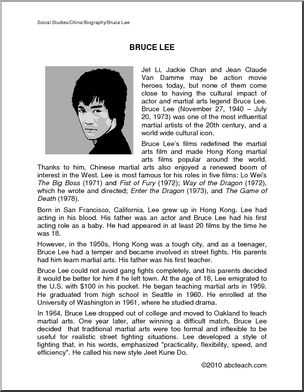 Biography: Bruce Lee (upper elem/middle)