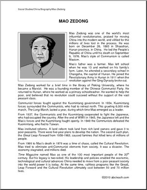 Biography: Mao Zedong (upper elem/middle)