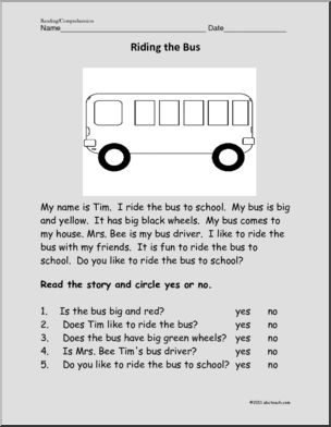 Easy Reading Comprehension: Riding the Bus (primary)