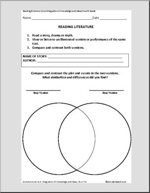 Common Core: Literature Comprehension Template  (4th grade)
