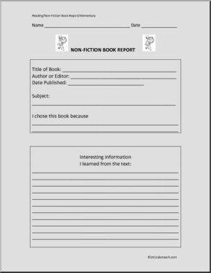 Nonfiction (elem) Book Report Form