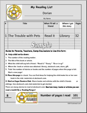 Learning Clubs: Reading Rangers Club Materials Packet (primary)