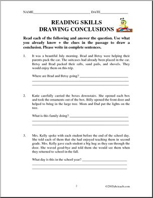 Worksheets: Making Inferences (elem/upper elm) – Abcteach