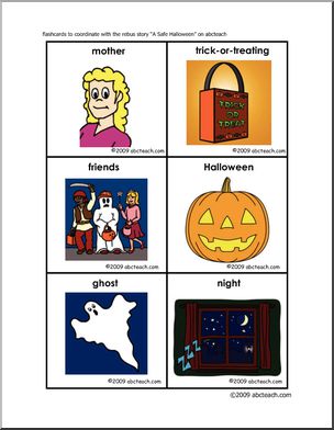 A Safe Halloween (color)- flashcards Rebus