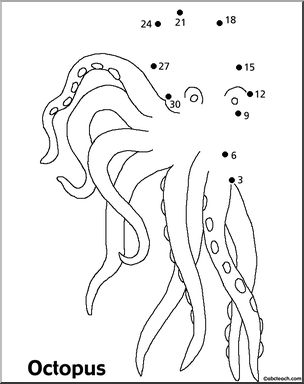 Dot to Dot: Reef – Octopus (by 3s)