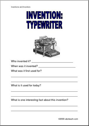 Report Form: Invention – Typewriter