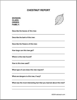 Report Form: Tree – Chestnut