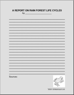 Report Form: Life Cycles in the Rain Forest