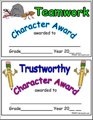 Certificate: Character Ed. – Teamwork, Trustworthy