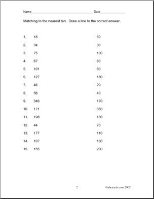 Worksheets: Math – Rounding 1 – Abcteach
