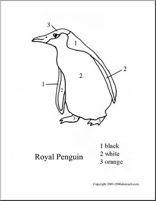 Color By Number: Royal Penguin