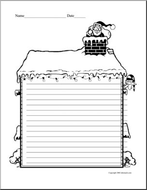 Writing Paper: Santa in Chimney (elementary)