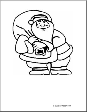 Coloring Page: Santa with Toy Sack