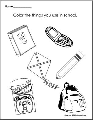 School Theme Worksheets – Abcteach