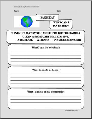 Writing Prompt: Earth Day Plan (elem)
