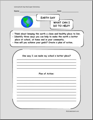 Writing Prompt: Earth Day Plan (upper elem)