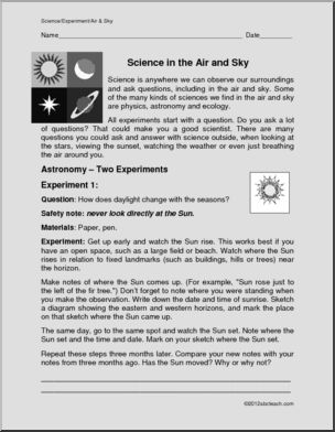 Experiment: Where We Find Science-The Sky 1 (elem)
