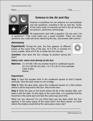 Experiment: Where We Find Science-The Sky 2 (upper elem)