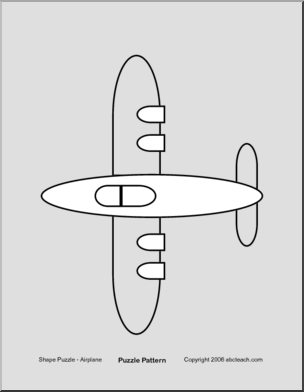 Airplane (b/w) Shape Puzzle