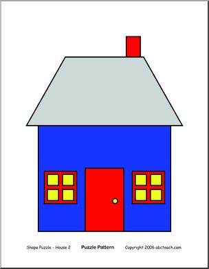 House (color) hard Shape Puzzle