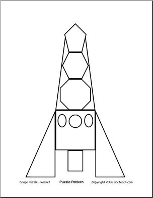 Rocket (b/w) Shape Puzzle