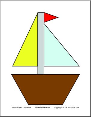 Sailboat (color) Shape Puzzle