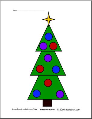 Shape Puzzle: Christmas Tree (color)