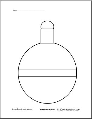 Shape Puzzle: Christmas Ornament (b/w)