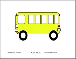 Shape Puzzle: School Bus (color)