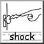 Clip Art: Basic Words: Shock B&W (poster)