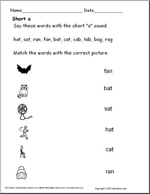 Short “a” (primary skills) – Abcteach