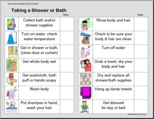 Schedules and Routines: Taking a Shower or Bath