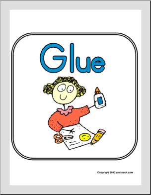 Classroom Sign: Glue (color)