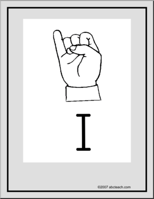 Poster: ASL Letter M – Abcteach