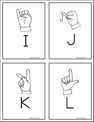 Flashcard: Sign Language (A-Z) – Abcteach