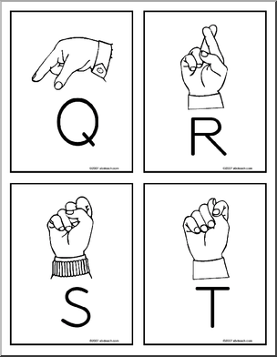 Flashcard: Sign Language (Q-T) – Abcteach