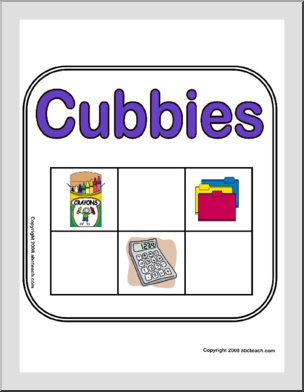 Center Sign: Cubbies
