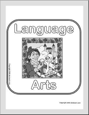 Language Arts (b/w) Center Sign