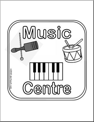 Sign: Music Centre (b/w)