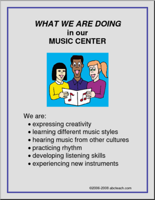 What We Are Doing Sign: Music Center
