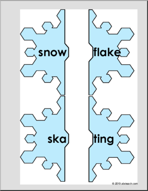 Winter Snowflake Word Puzzles (color)