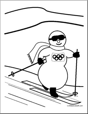 Coloring Page: Olympics –  Cross Country Skiing (cute)