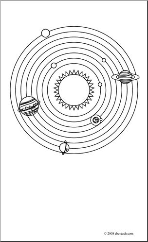 Clip Art: Solar System (coloring page)