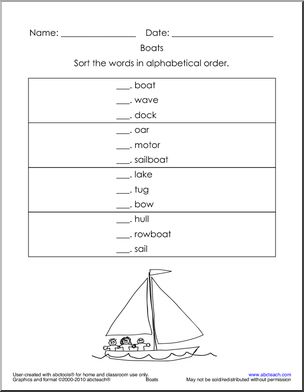 ABC Sort: Boat/Sailing Theme (primary)