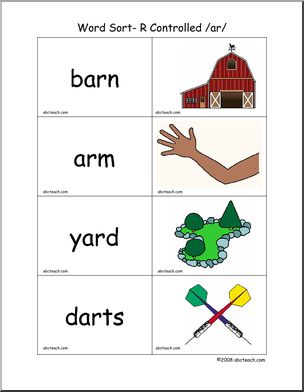 R Controlled (ar) Words Word Sort Center Abcteach R Controlled (ar) Words Word Sort Center Abcteach