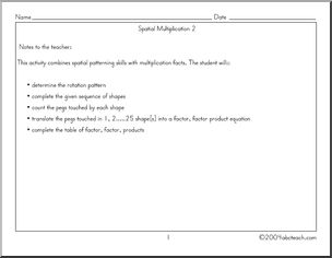 Spatial Multiplication 2 Worksheet