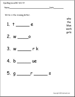 Spelling Level K, unit 7 – Abcteach