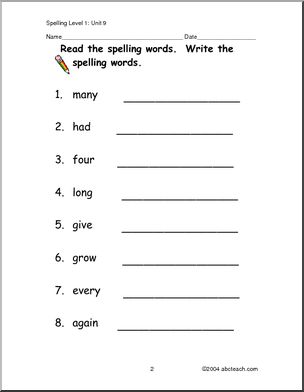 Spelling – b/w (upper elem) Mini Office – Abcteach